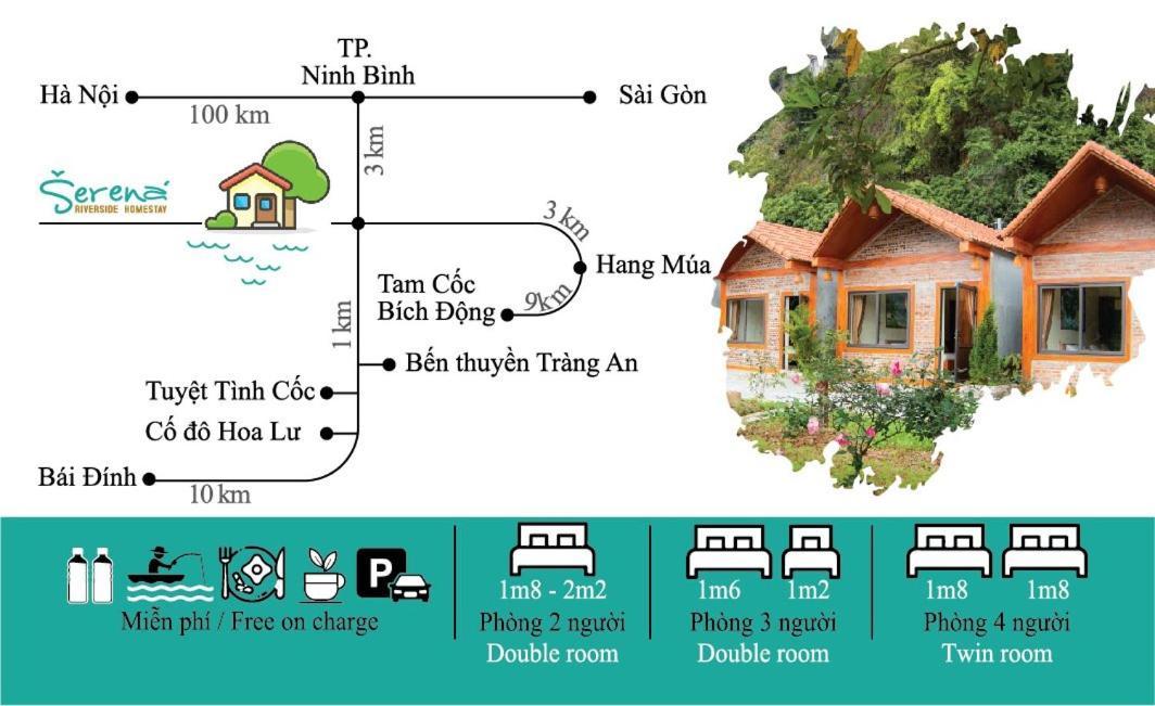 Serena Riverside Homestay - Trang An Ниньбинь Экстерьер фото